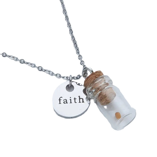 Mustard Seed in a Bottle Necklace
