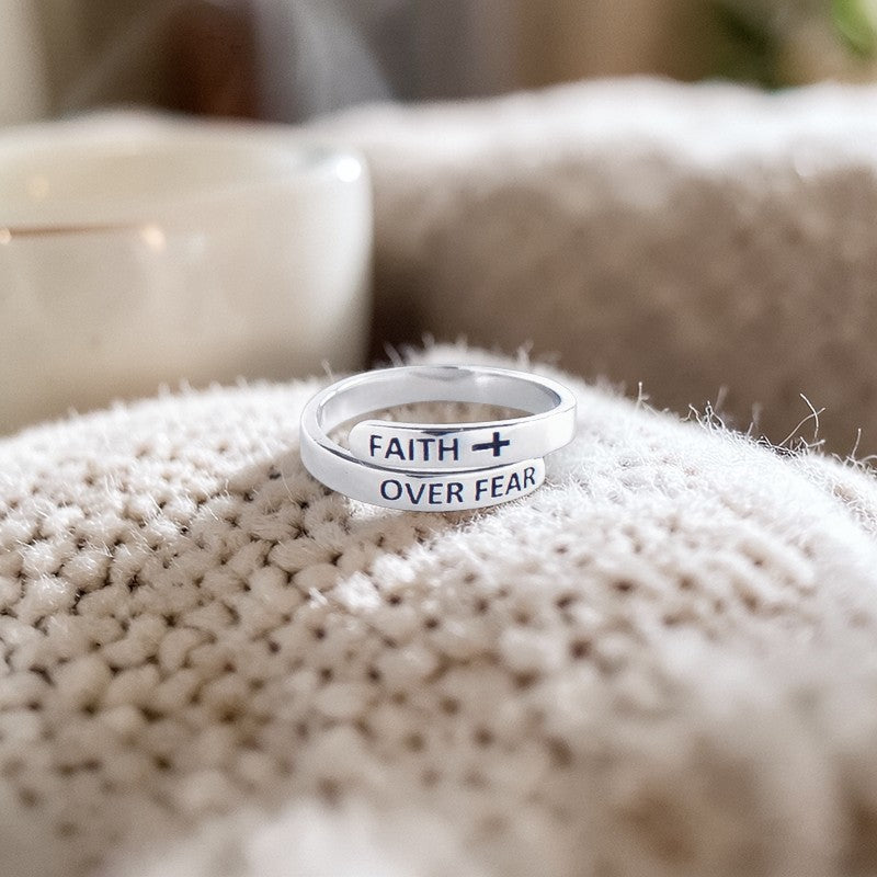 Faith Over Fear Ring - .925 Sterling Silver