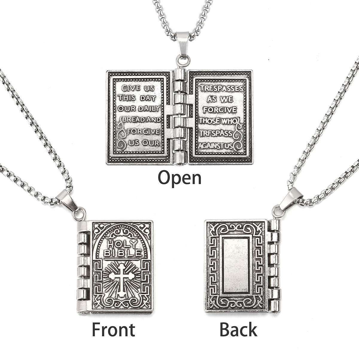 The Lord's Prayer Bible Pendant Necklace