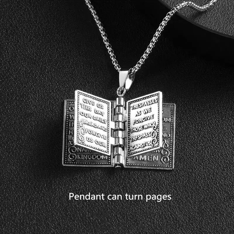 The Lord's Prayer Bible Pendant Necklace