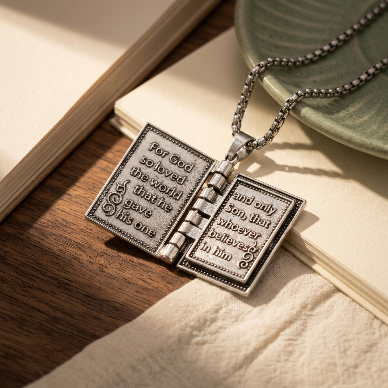 John 3:16–17 Bible Necklace