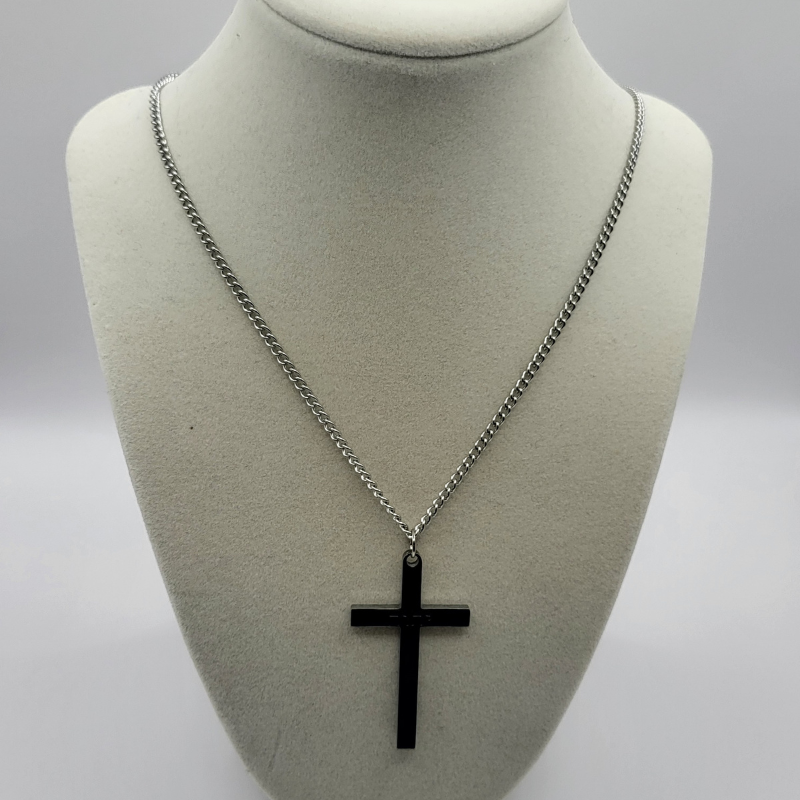 Yahweh Cross Necklace with Hebrew Inscription