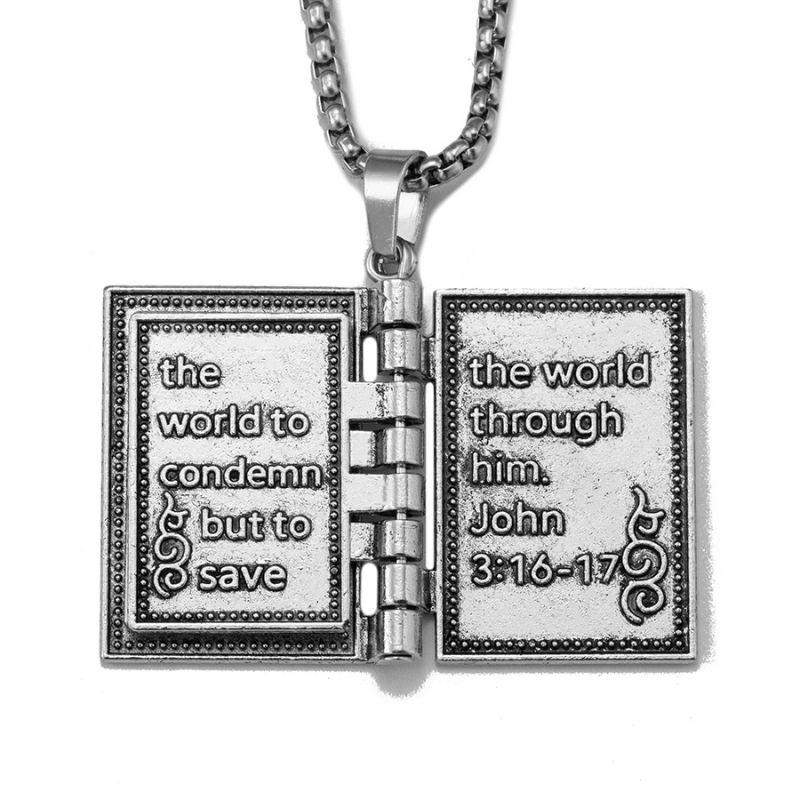 John 3:16-17 Bible Necklace