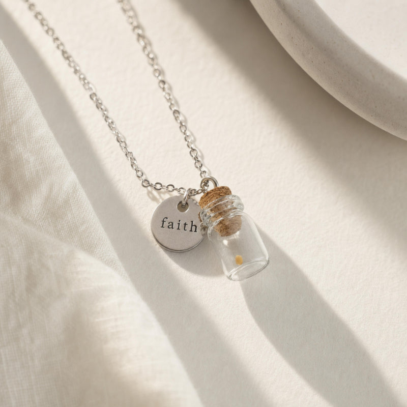 Mustard Seed Bottle Necklace