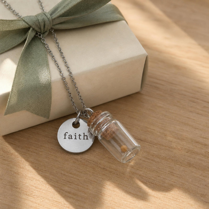 Mustard Seed Bottle Necklace