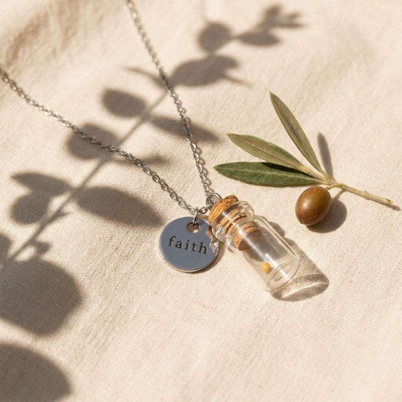 Mustard Seed Bottle Necklace