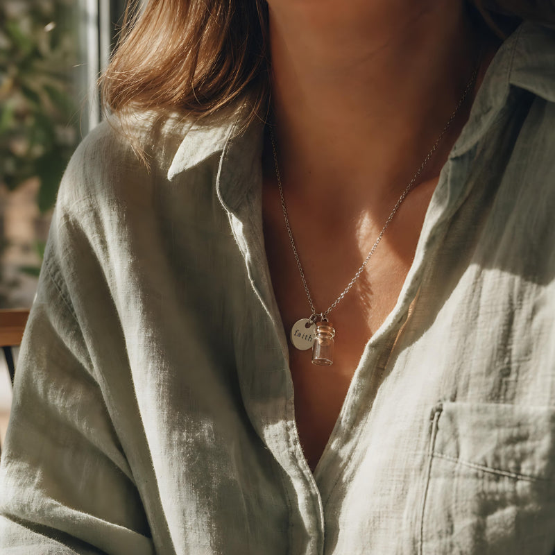 Mustard Seed Bottle Necklace