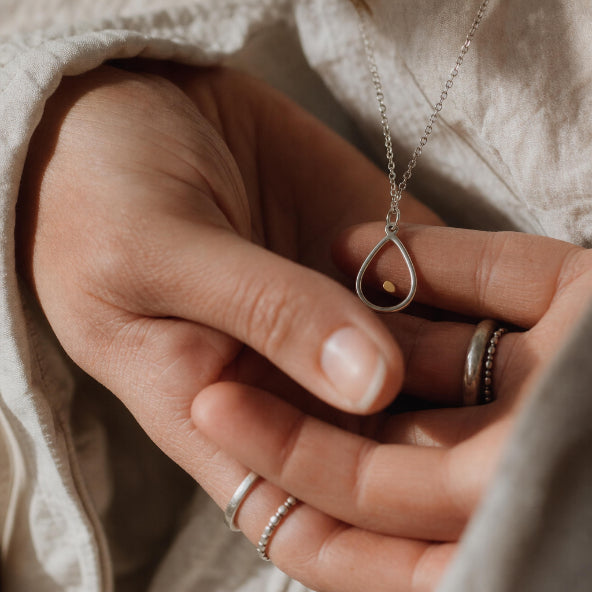 Mustard Seed Oval Necklace