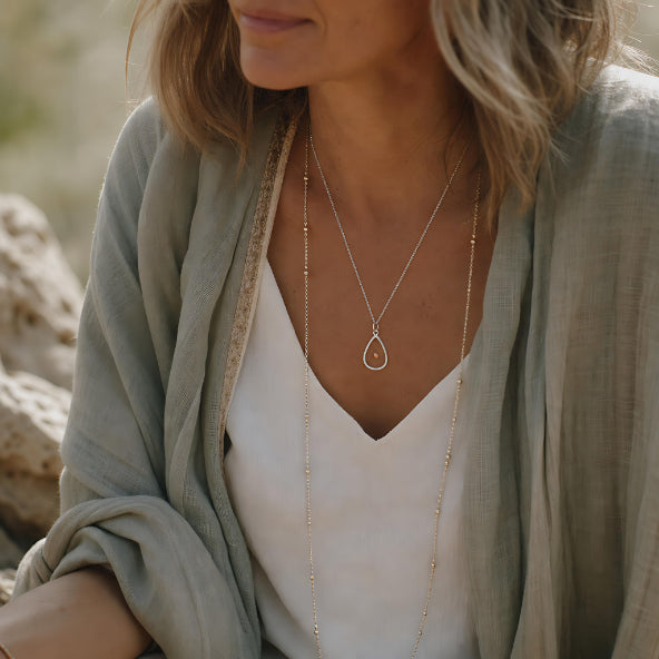 Mustard Seed Oval Necklace
