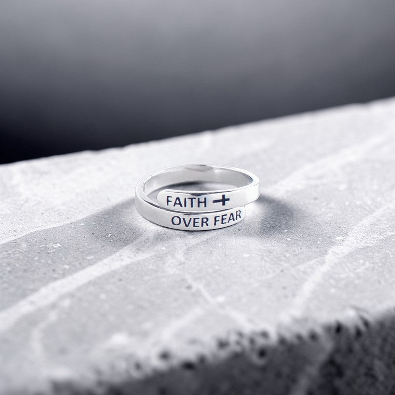 Faith Over Fear Ring - .925 Sterling Silver