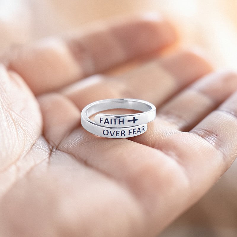 Faith Over Fear Ring - .925 Sterling Silver
