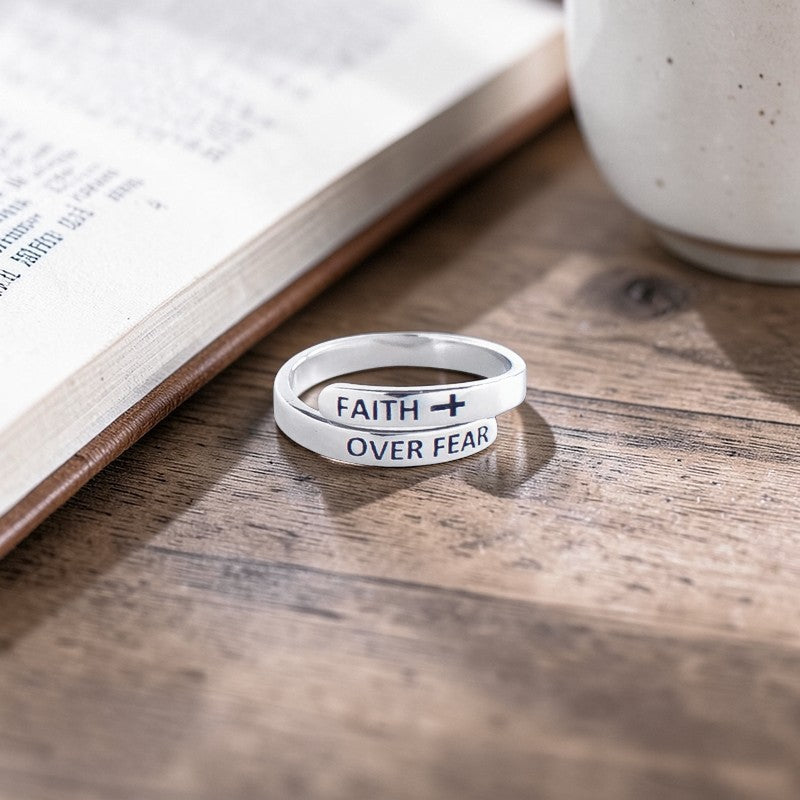 Faith Over Fear Ring - .925 Sterling Silver