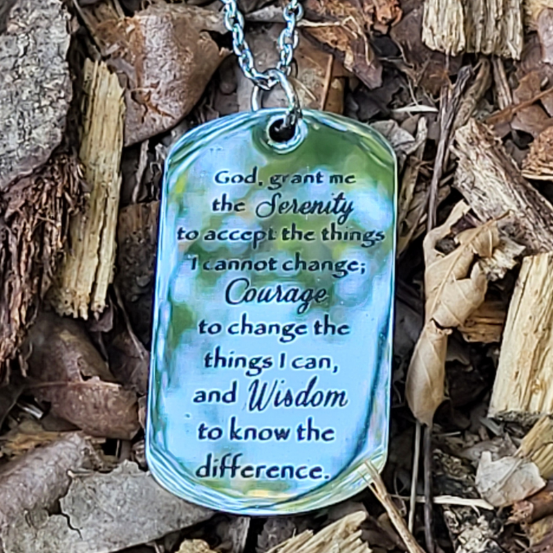 Serenity Prayer Dog Tag Necklace