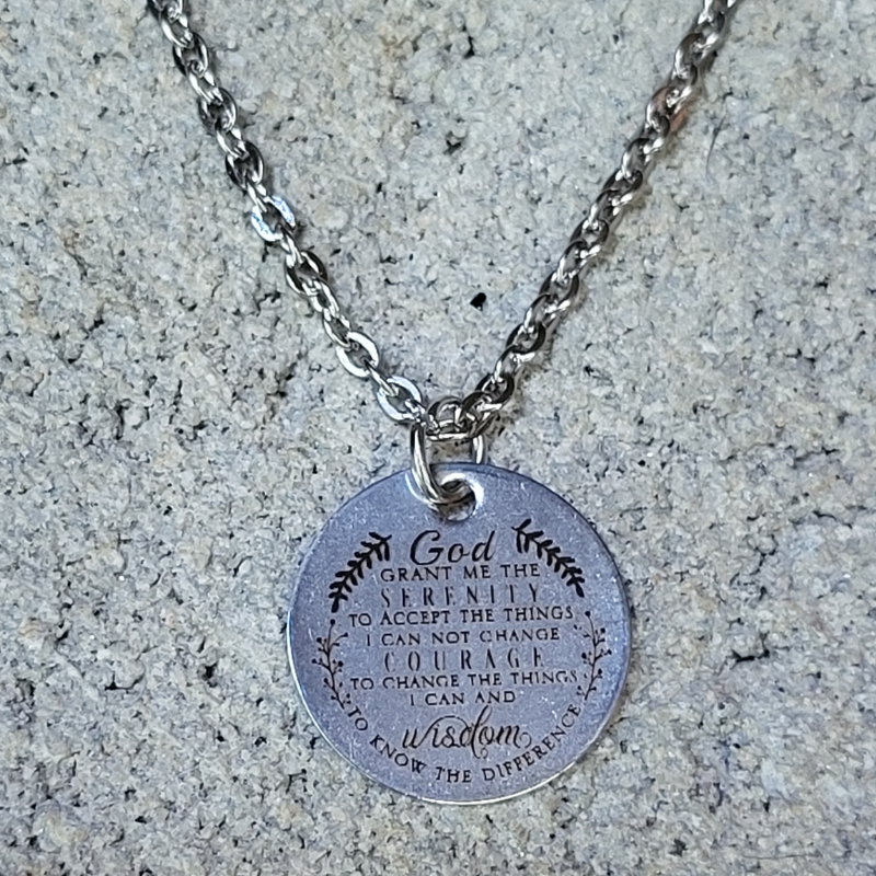 Serenity Prayer Round Pendant