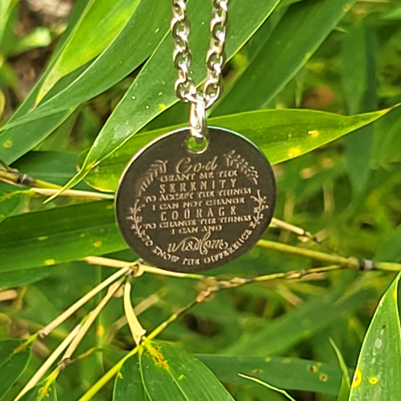 Serenity Prayer Round Pendant