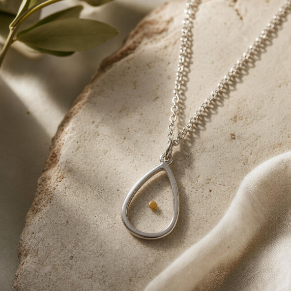 Mustard Seed Oval Necklace