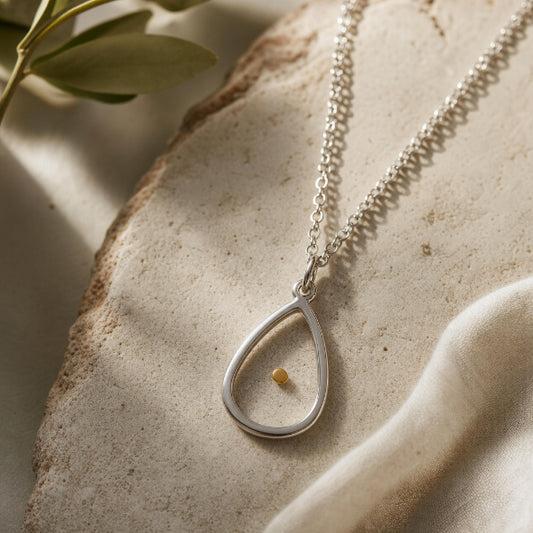Mustard Seed Oval Necklace
